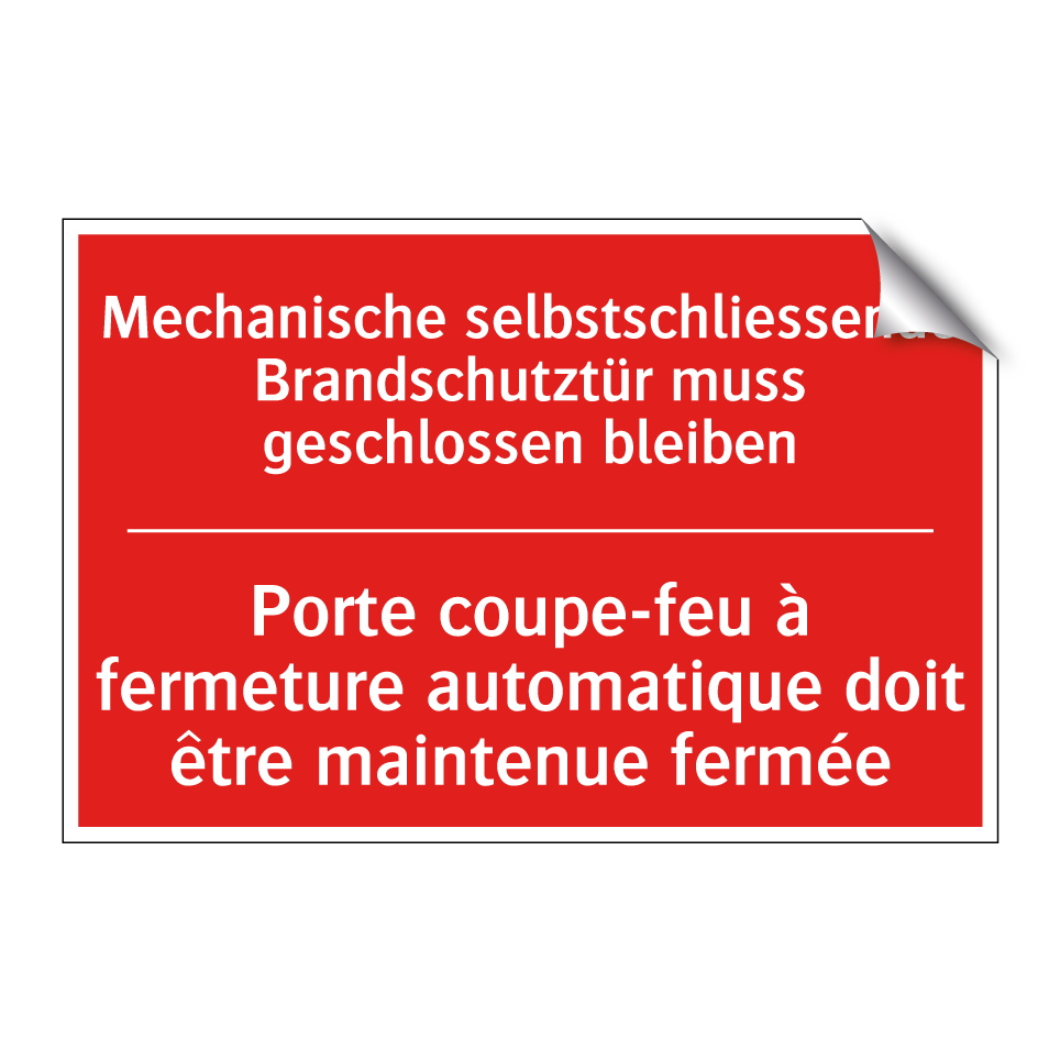 Mechanische selbstschließende /.../ - Porte coupe-feu à fermeture automatique /.../