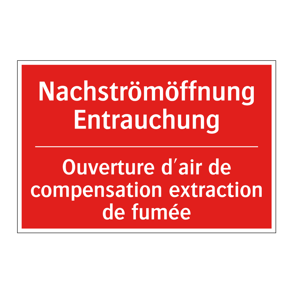 Nachströmöffnung Entrauchung - Ouverture d'air de compensation /.../