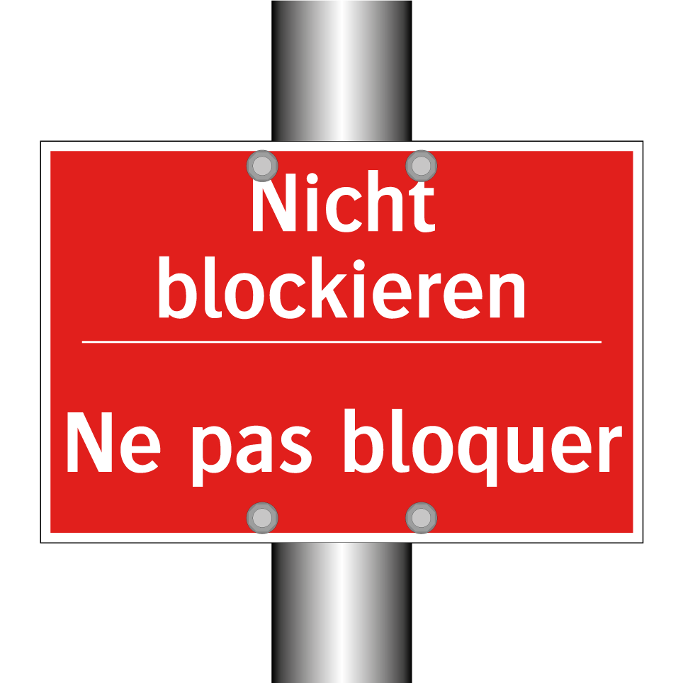 Nicht blockieren - Ne pas bloquer