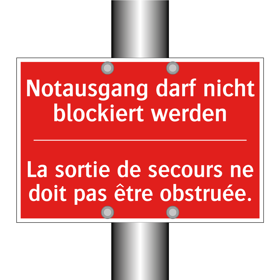 Notausgang darf nicht blockiert /.../ - La sortie de secours ne doit pas /.../
