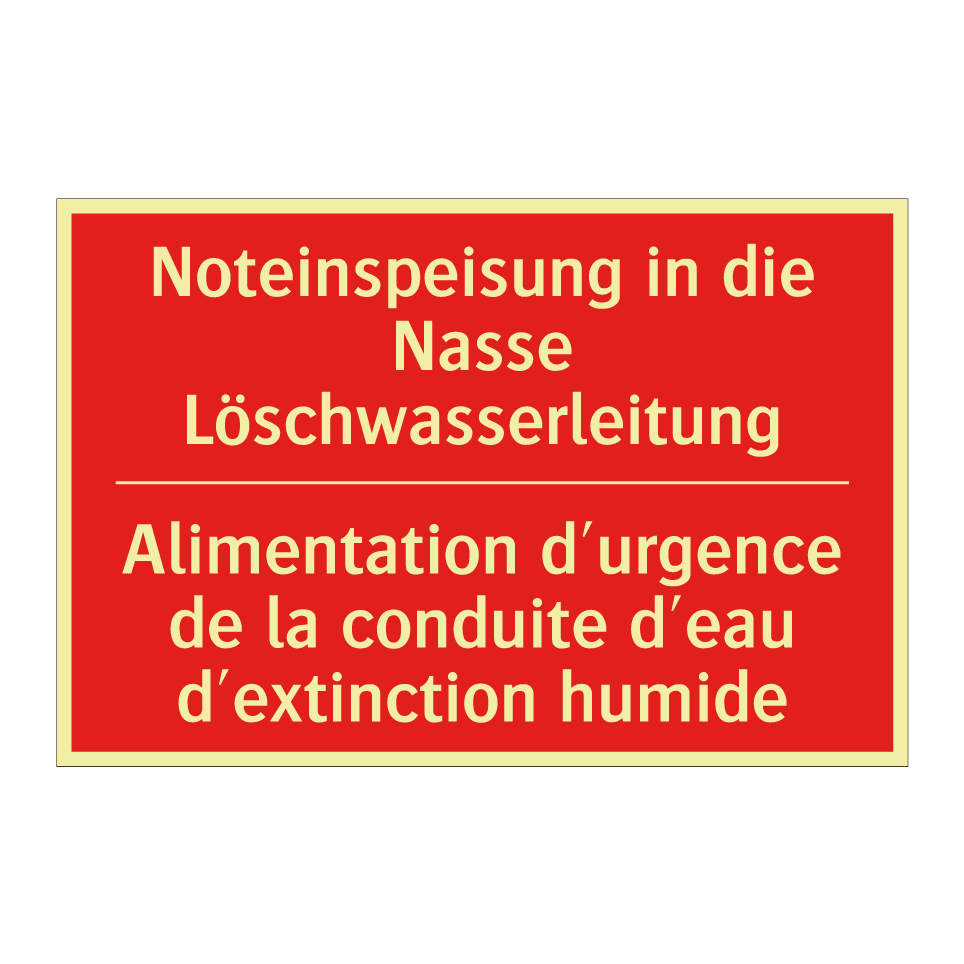 Noteinspeisung in die Nasse Löschwasserleitung /.../ - Alimentation d'urgence de la conduite /.../