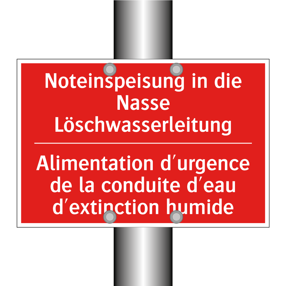 Noteinspeisung in die Nasse Löschwasserleitung /.../ - Alimentation d'urgence de la conduite /.../