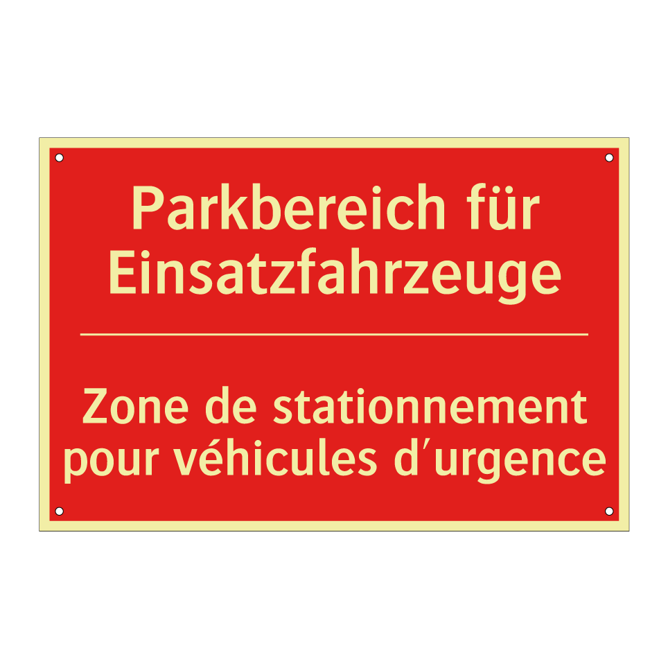 Parkbereich für Einsatzfahrzeuge /.../ - Zone de stationnement pour véhicules /.../