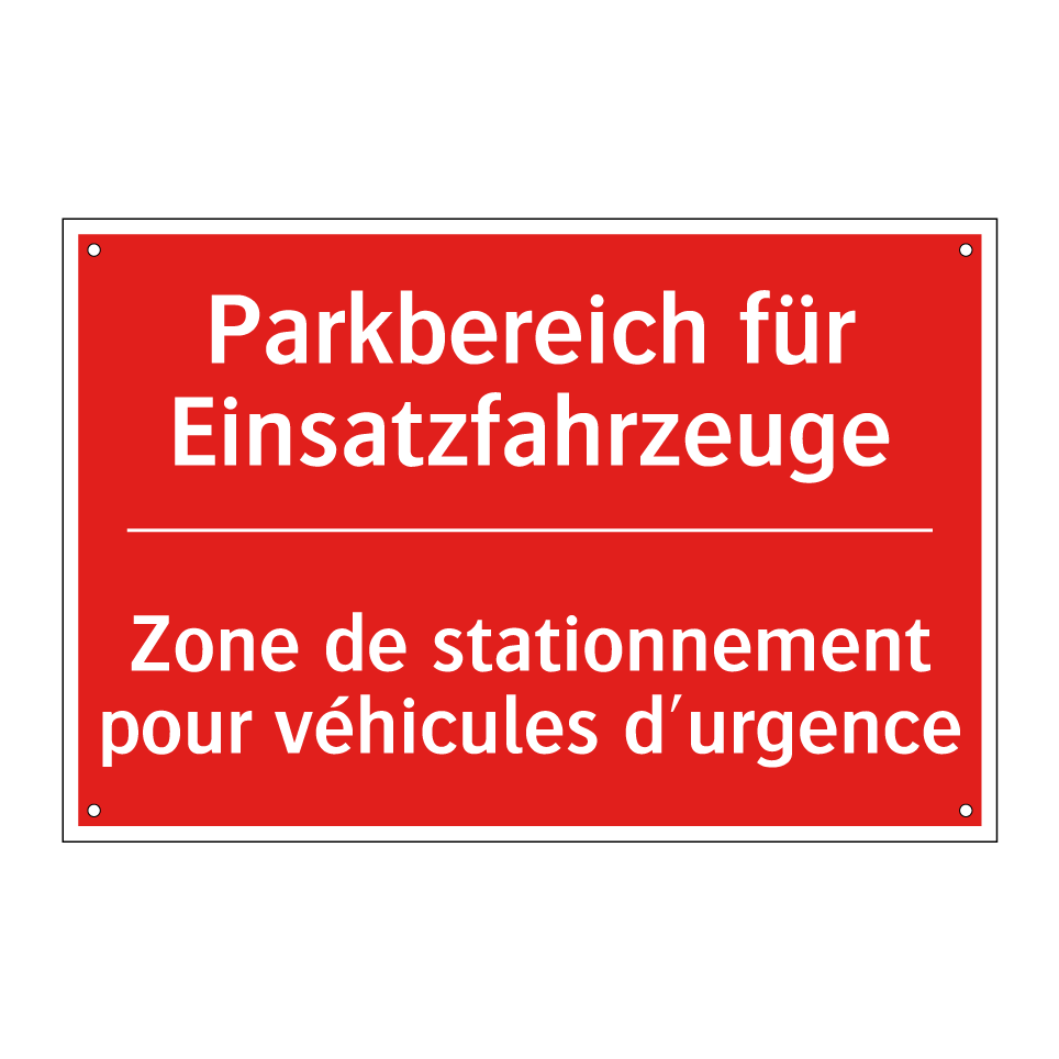 Parkbereich für Einsatzfahrzeuge /.../ - Zone de stationnement pour véhicules /.../