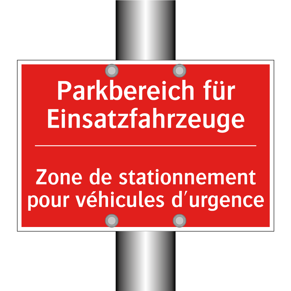 Parkbereich für Einsatzfahrzeuge /.../ - Zone de stationnement pour véhicules /.../