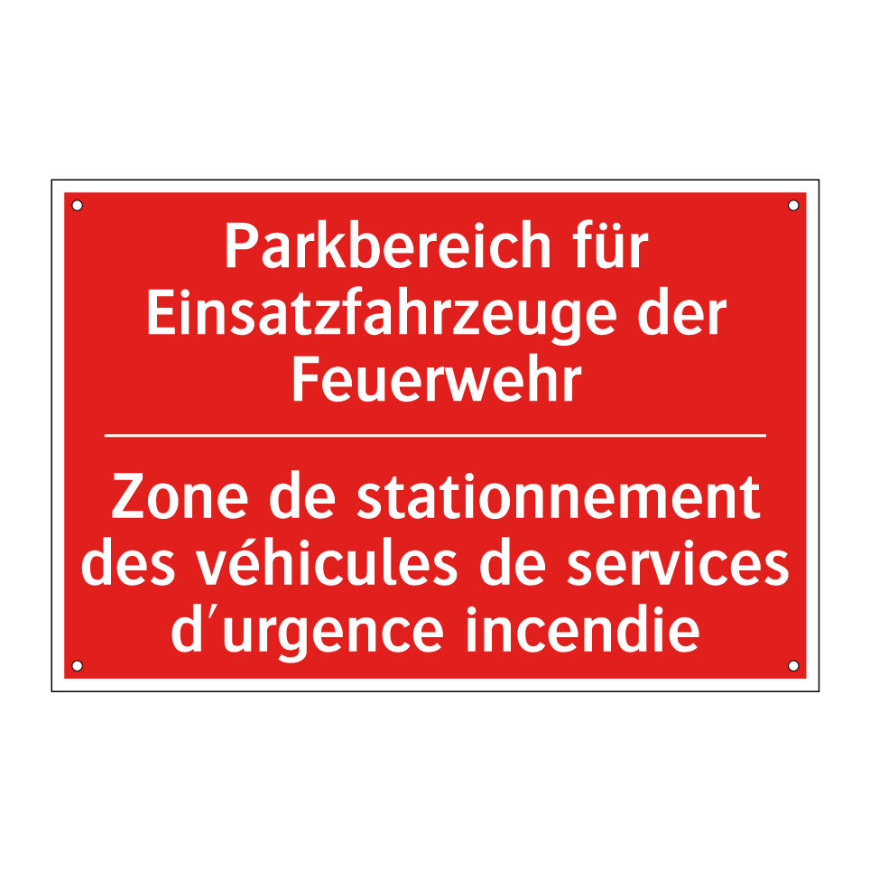 Parkbereich für Einsatzfahrzeuge /.../ - Zone de stationnement des véhicules /.../