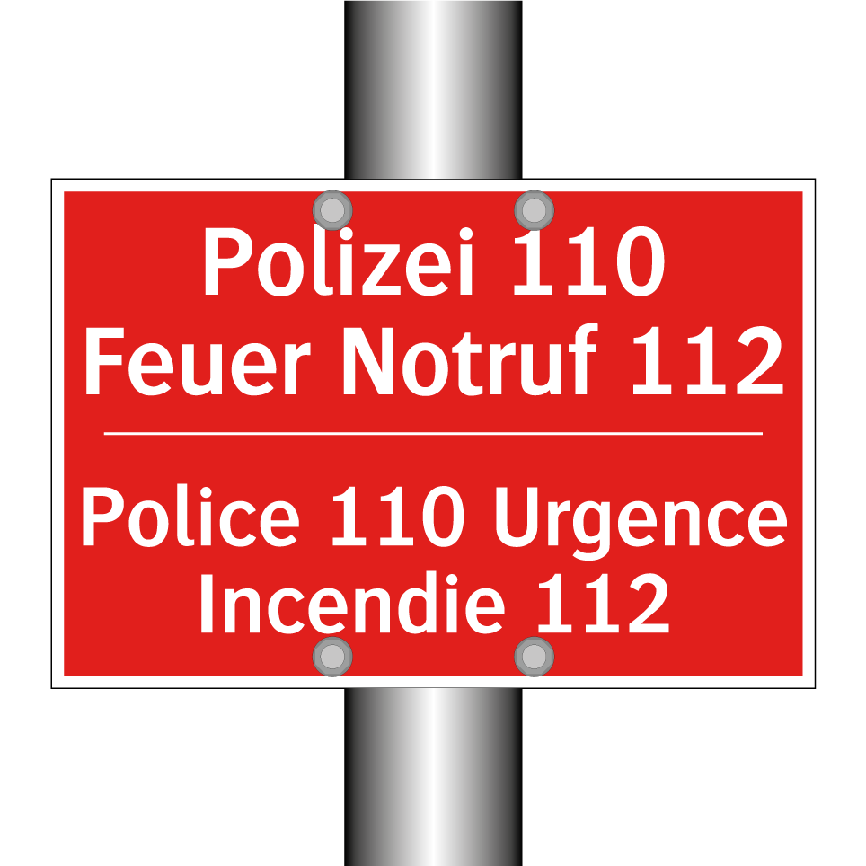 Polizei 110 Feuer Notruf 112 - Police 110 Urgence Incendie 112 /.../