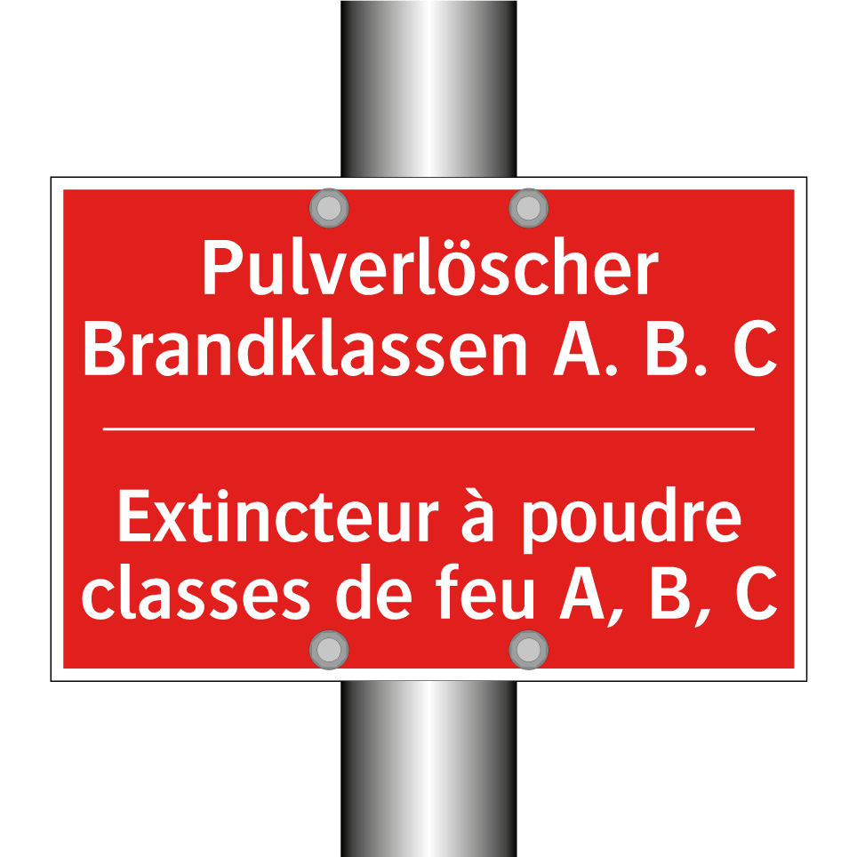 Pulverlöscher Brandklassen A. /.../ - Extincteur à poudre classes de /.../