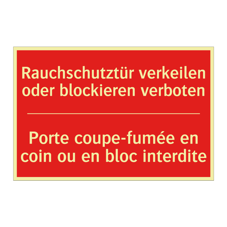 Rauchschutztür verkeilen oder /.../ - Porte coupe-fumée en coin ou en /.../