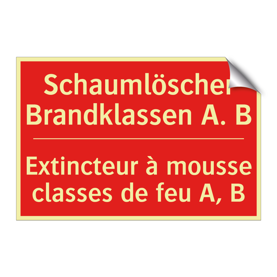 Schaumlöscher Brandklassen A. /.../ - Extincteur à mousse classes de /.../