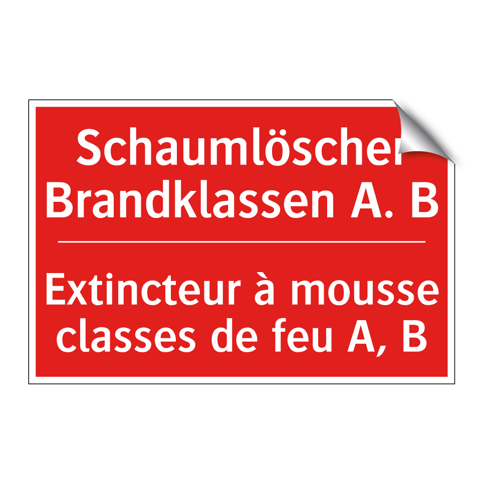 Schaumlöscher Brandklassen A. /.../ - Extincteur à mousse classes de /.../