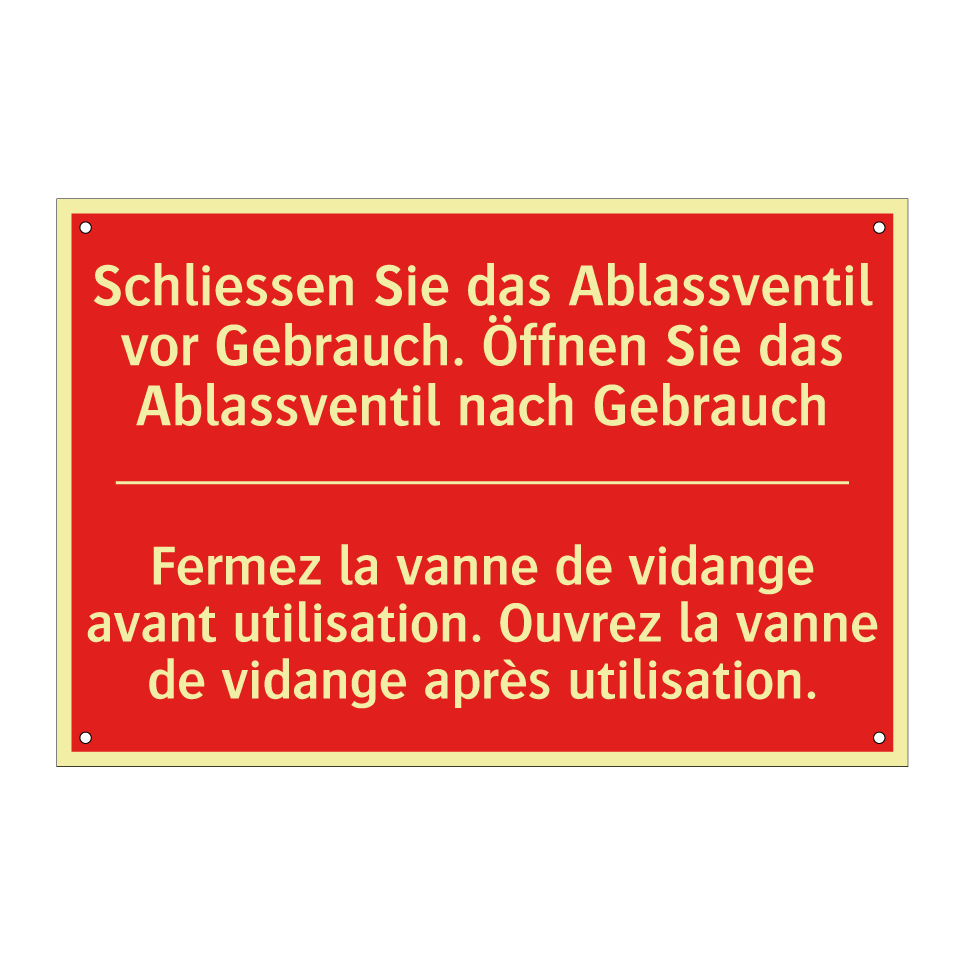 Schließen Sie das Ablassventil /.../ - Fermez la vanne de vidange avant /.../