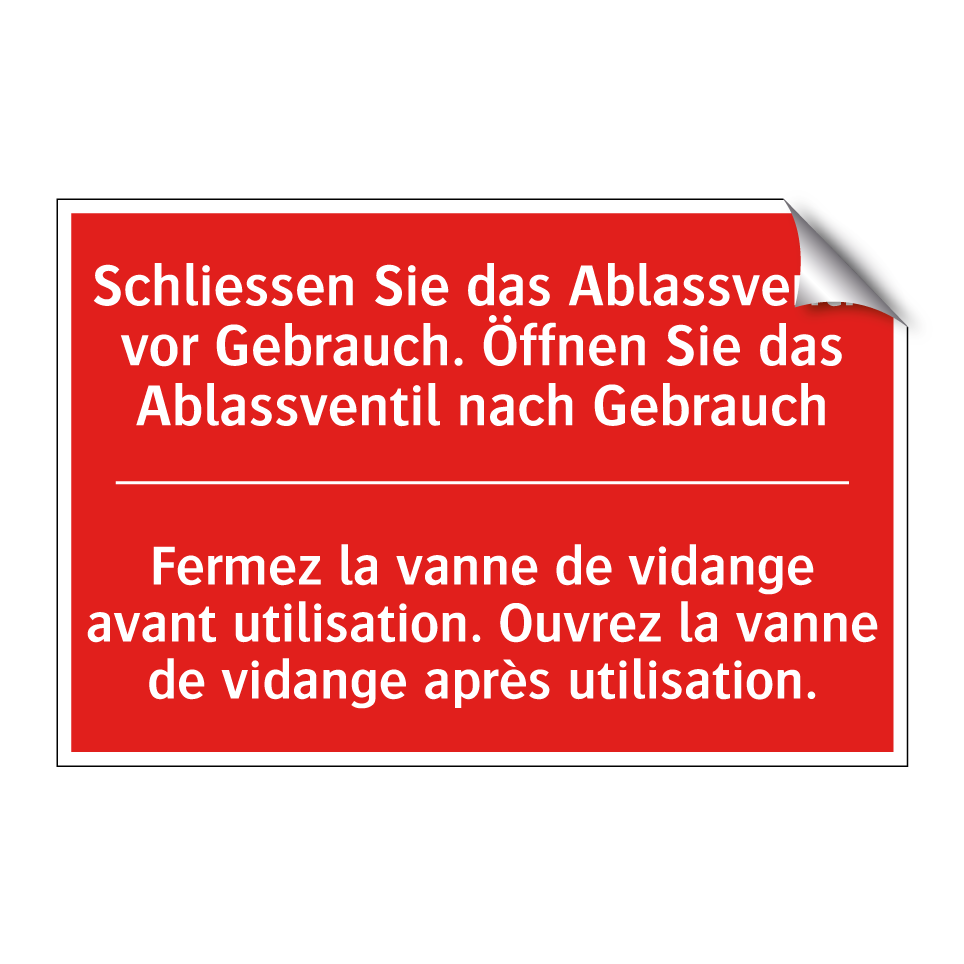 Schließen Sie das Ablassventil /.../ - Fermez la vanne de vidange avant /.../