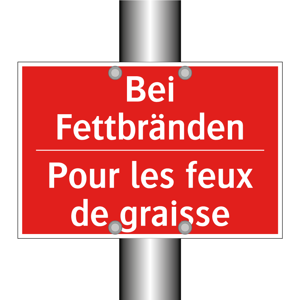 Bei Fettbränden - Pour les feux de graisse