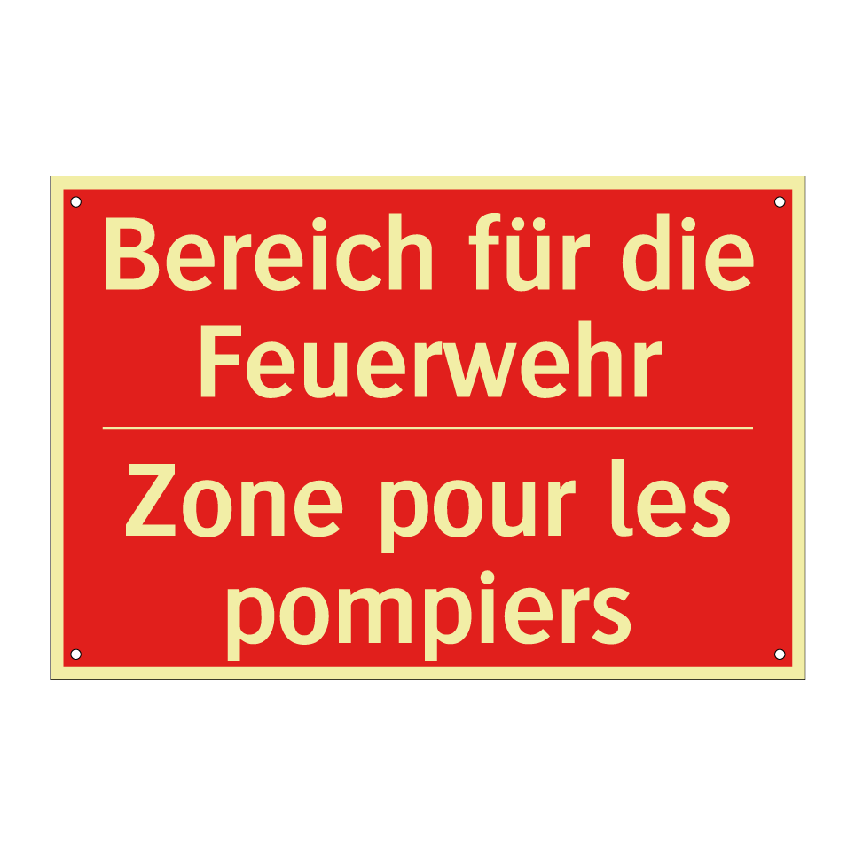 Bereich für die Feuerwehr - Zone pour les pompiers