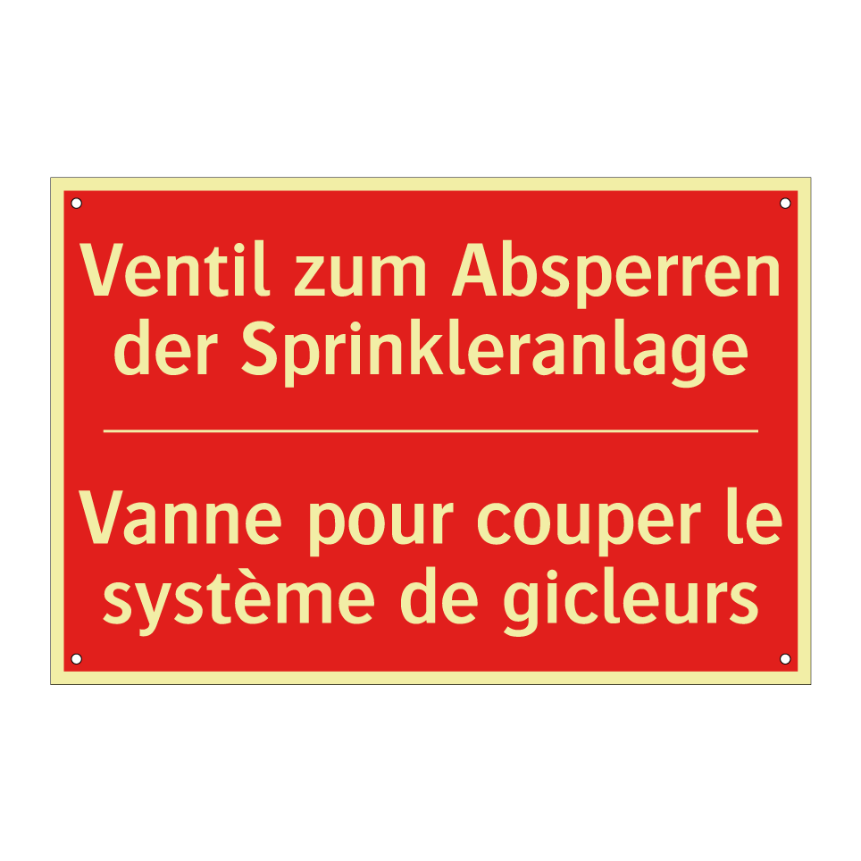 Ventil zum Absperren der Sprinkleranlage /.../ - Vanne pour couper le système de /.../