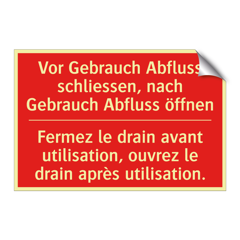 Vor Gebrauch Abfluss schließen, /.../ - Fermez le drain avant utilisation, /.../