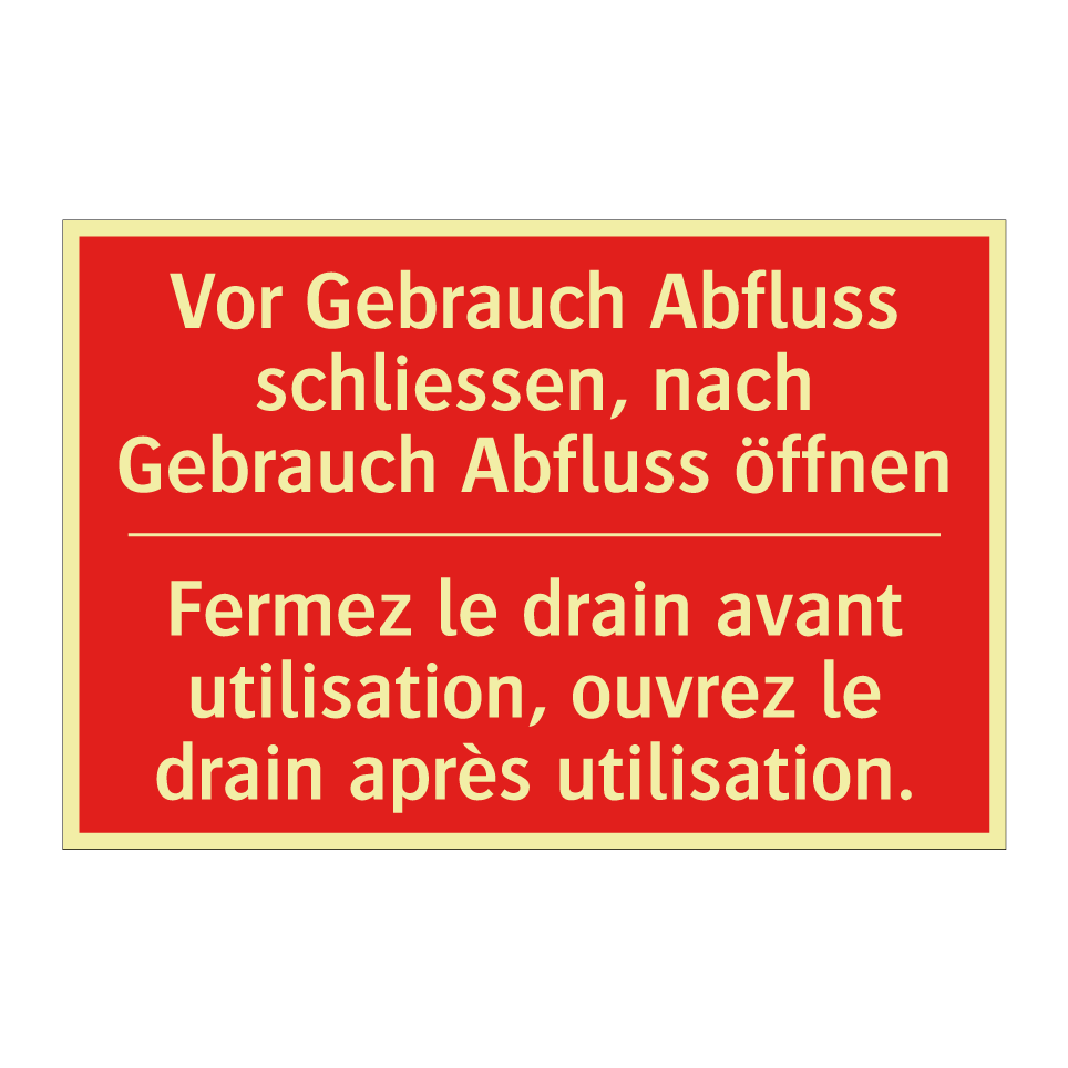 Vor Gebrauch Abfluss schließen, /.../ - Fermez le drain avant utilisation, /.../