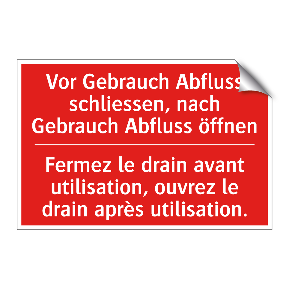 Vor Gebrauch Abfluss schließen, /.../ - Fermez le drain avant utilisation, /.../