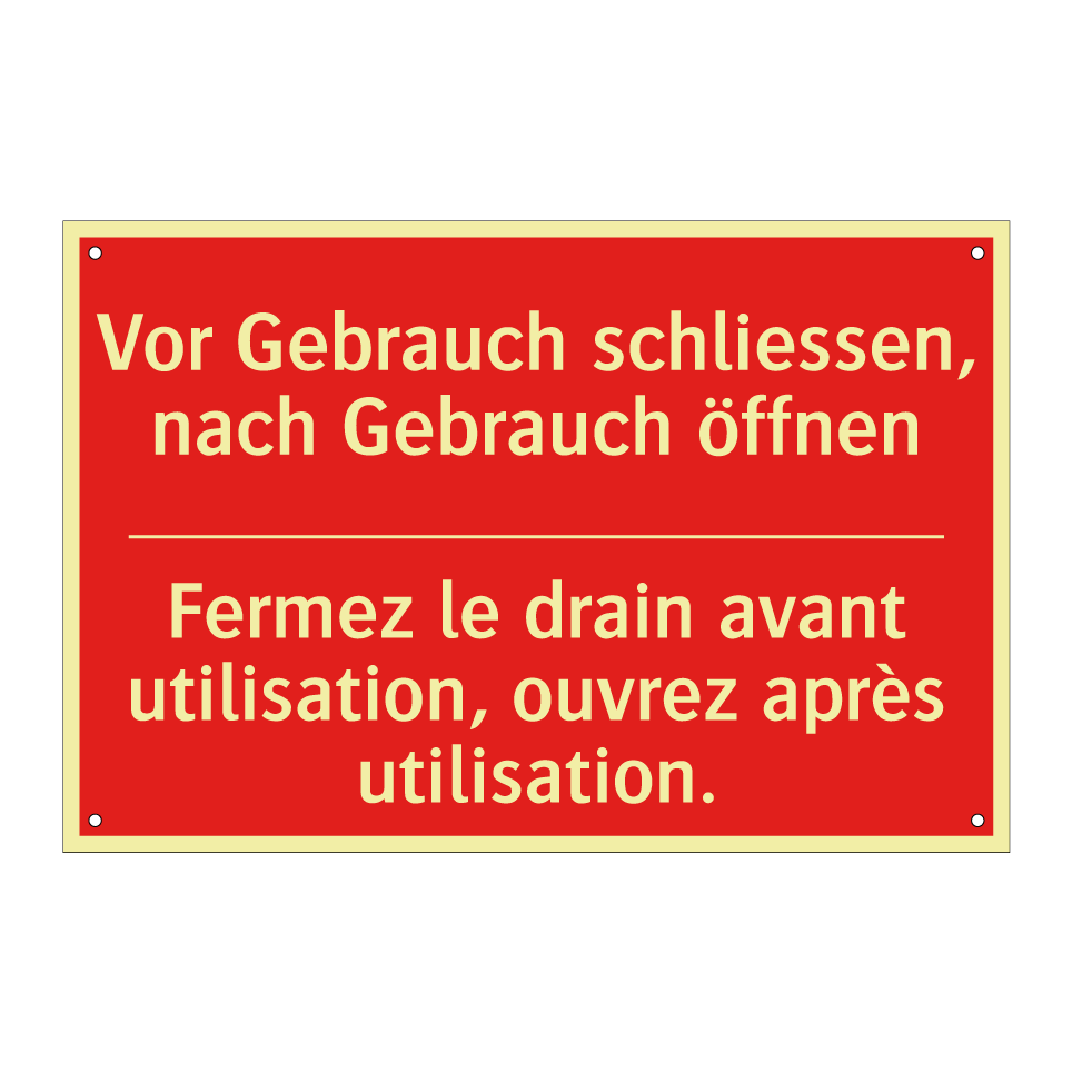 Vor Gebrauch schließen, nach Gebrauch /.../ - Fermez le drain avant utilisation, /.../