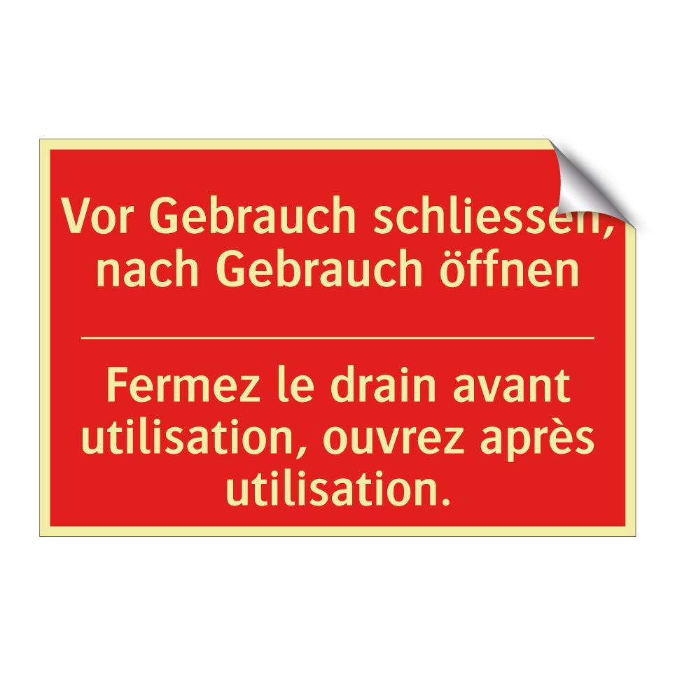 Vor Gebrauch schließen, nach Gebrauch /.../ - Fermez le drain avant utilisation, /.../