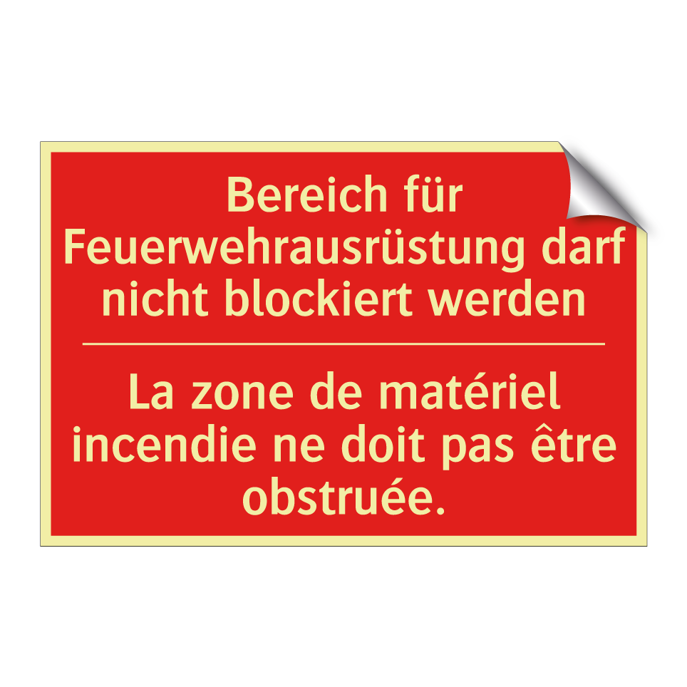 Bereich für Feuerwehrausrüstung /.../ - La zone de matériel incendie ne /.../