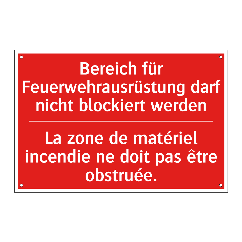 Bereich für Feuerwehrausrüstung /.../ - La zone de matériel incendie ne /.../