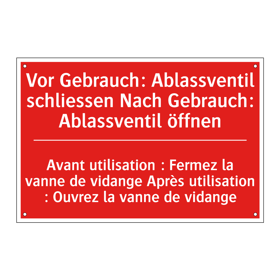 Vor Gebrauch: Ablassventil schließen /.../ - Avant utilisation : Fermez la /.../