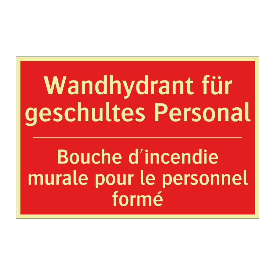 Wandhydrant für geschultes Personal /.../ - Bouche d'incendie murale pour /.../