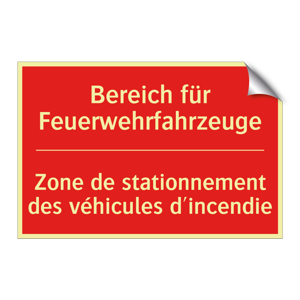 Bereich für Feuerwehrfahrzeuge - Zone de stationnement des véhicules /.../