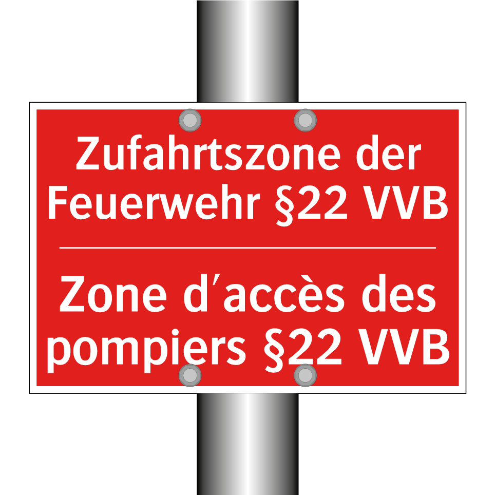 Zufahrtszone der Feuerwehr §22 /.../ - Zone d'accès des pompiers §22 /.../