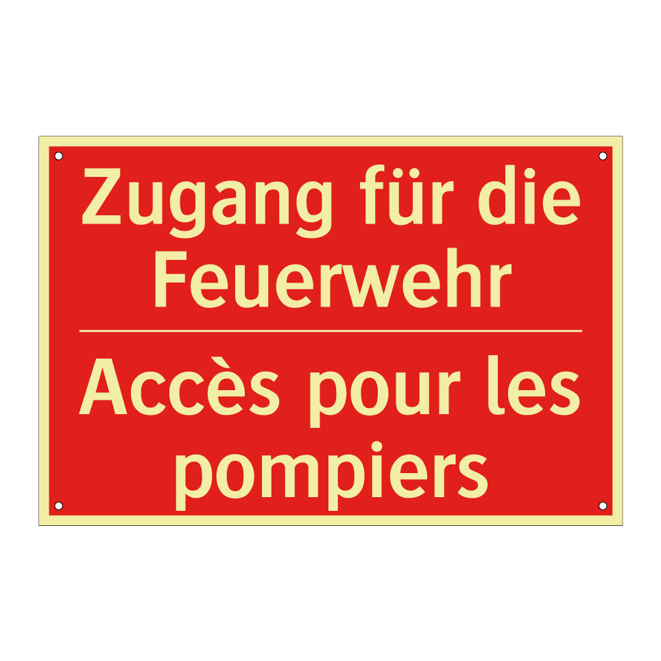 Zugang für die Feuerwehr - Accès pour les pompiers