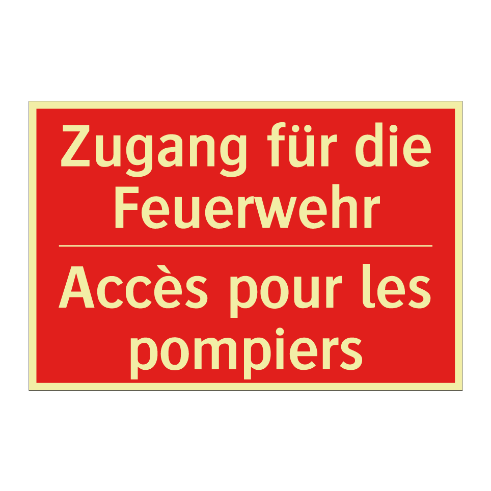 Zugang für die Feuerwehr - Accès pour les pompiers