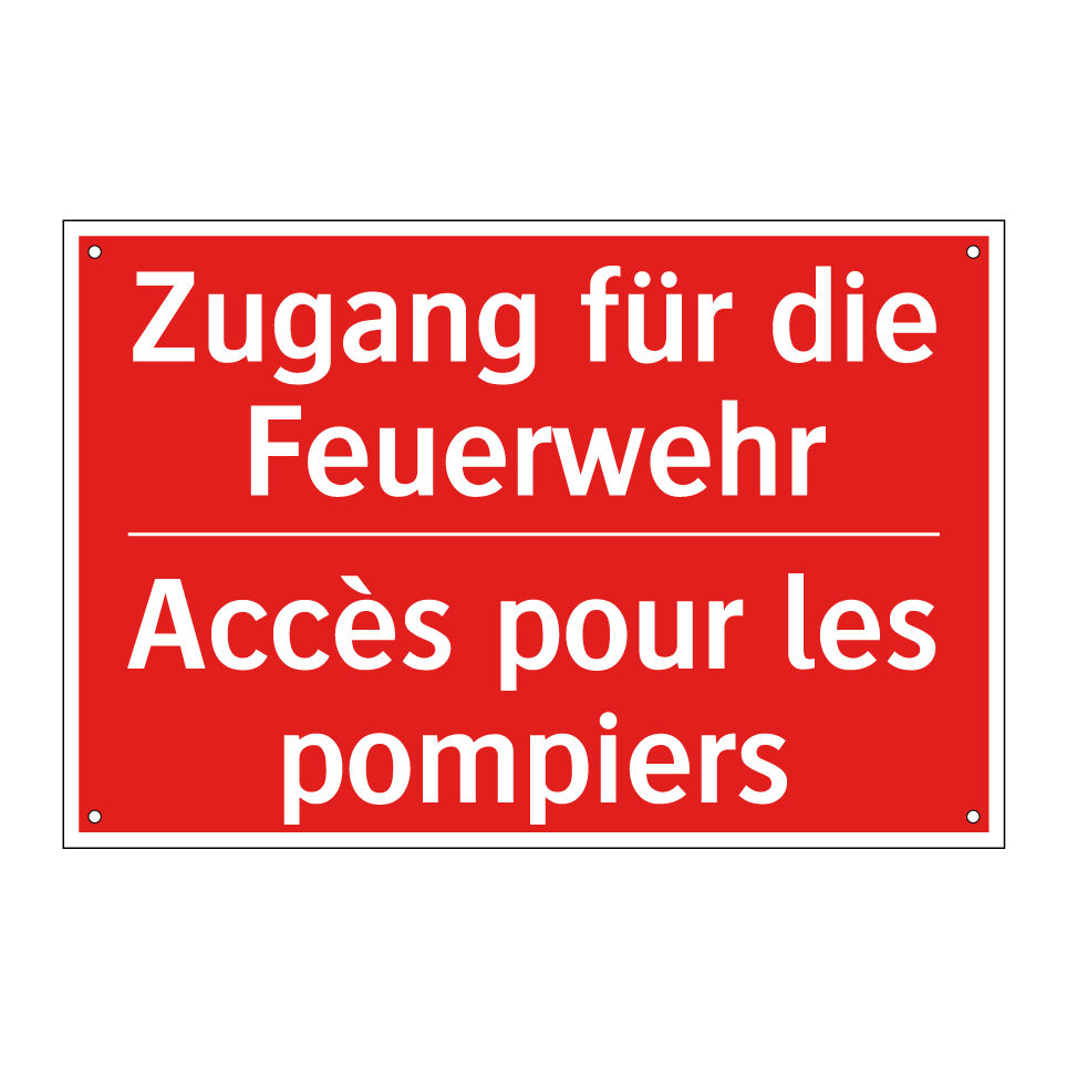 Zugang für die Feuerwehr - Accès pour les pompiers