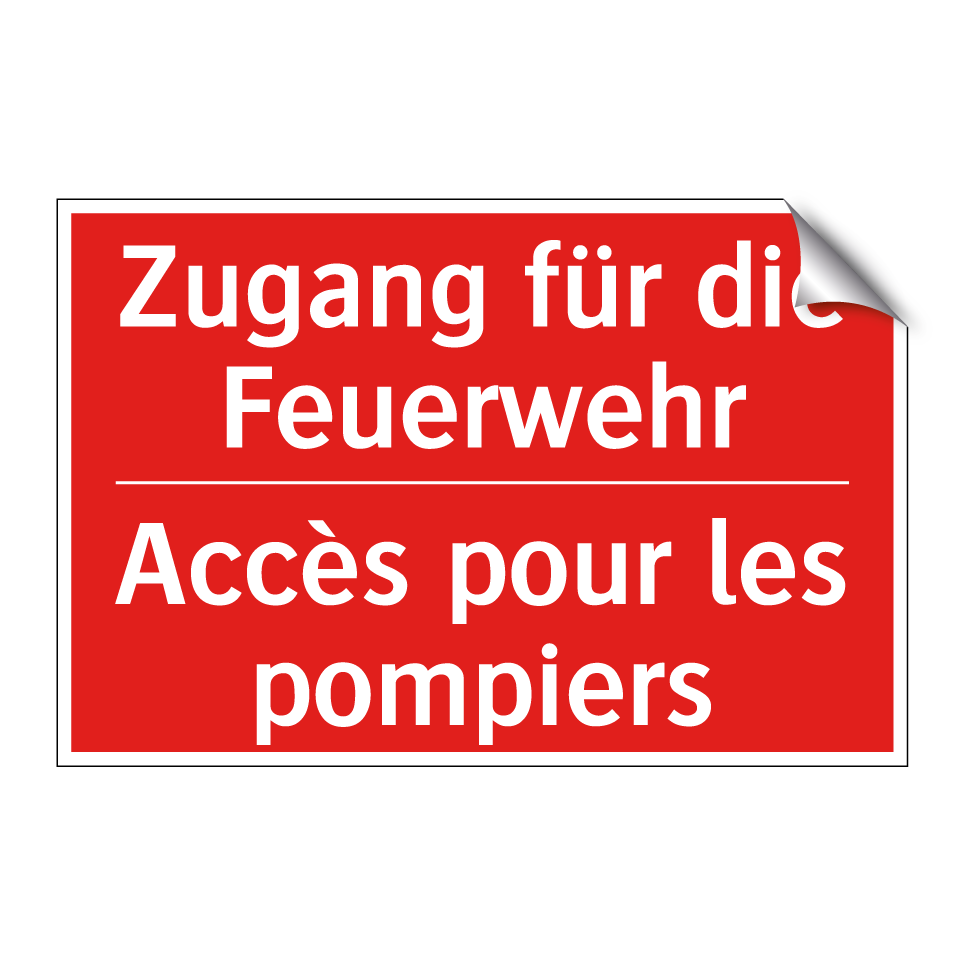 Zugang für die Feuerwehr - Accès pour les pompiers
