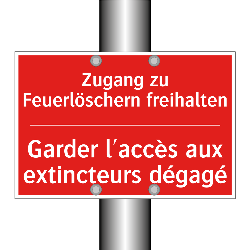Zugang zu Feuerlöschern freihalten /.../ - Garder l'accès aux extincteurs /.../