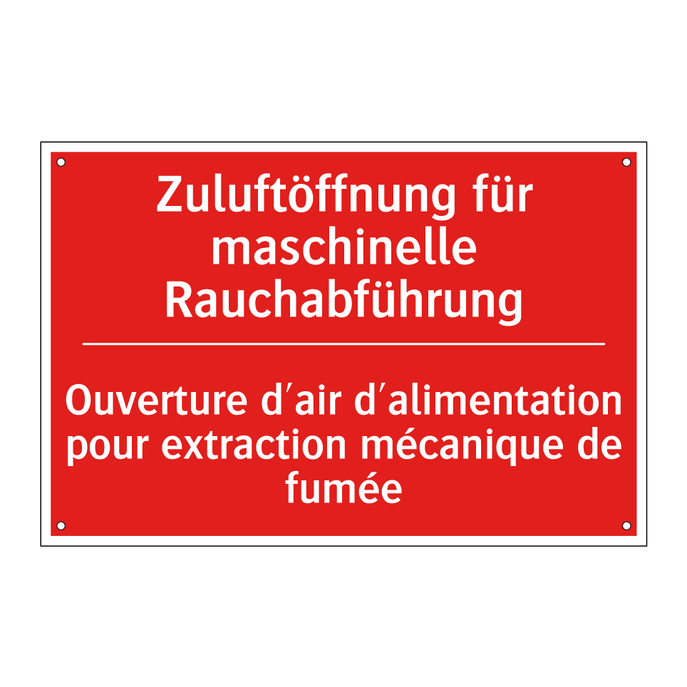 Zuluftöffnung für maschinelle /.../ - Ouverture d'air d'alimentation /.../