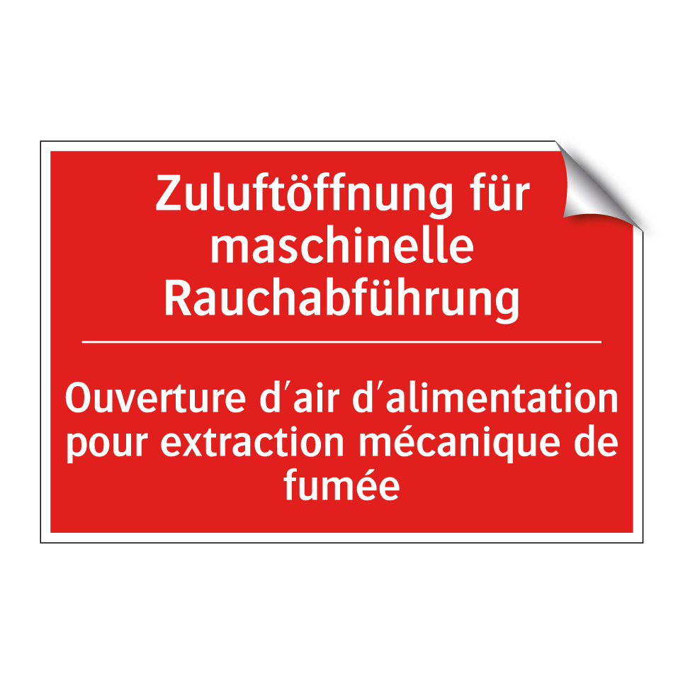 Zuluftöffnung für maschinelle /.../ - Ouverture d'air d'alimentation /.../