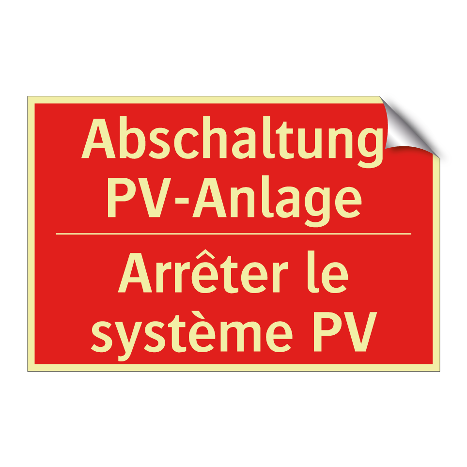 Abschaltung PV-Anlage - Arrêter le système PV