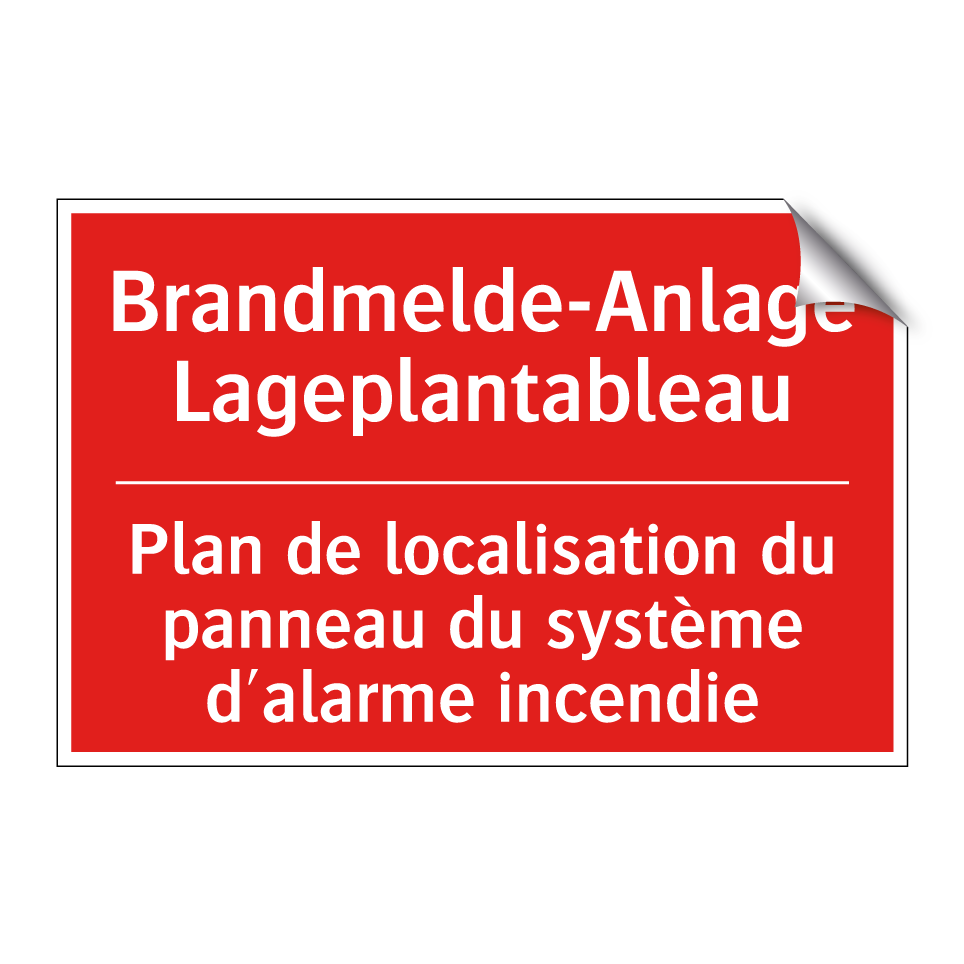 Brandmelde-Anlage Lageplantableau /.../ - Plan de localisation du panneau /.../