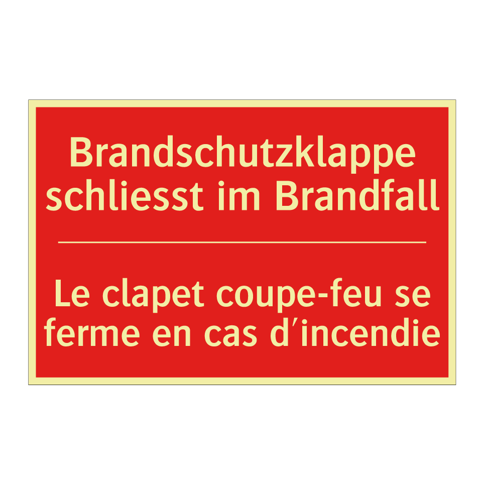 Brandschutzklappe schließt im /.../ - Le clapet coupe-feu se ferme en /.../