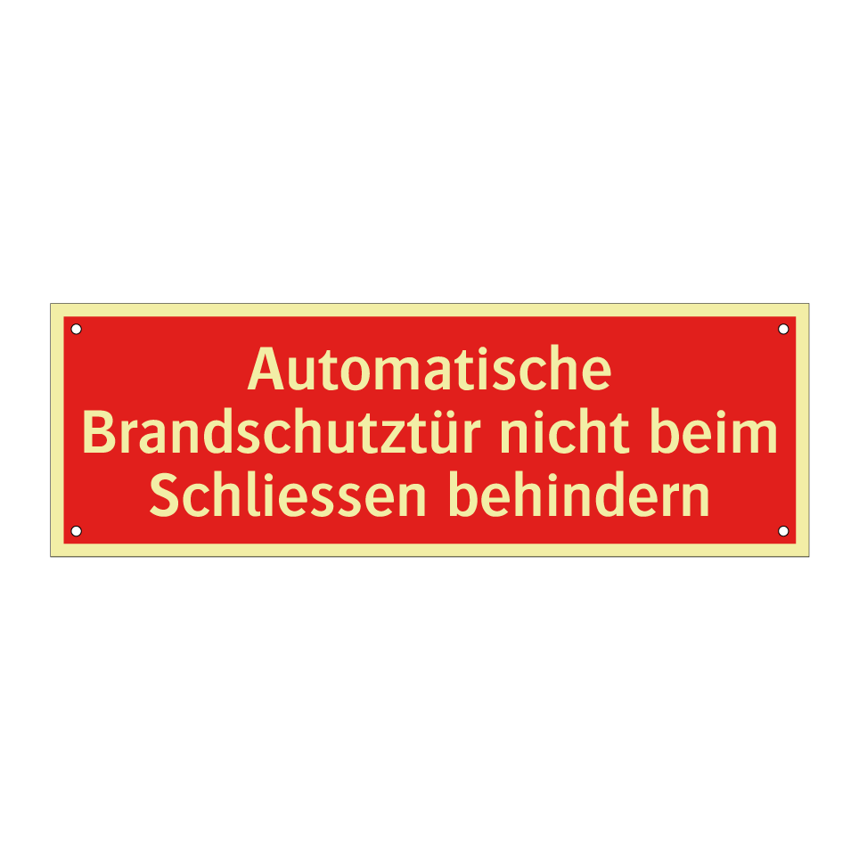 Automatische Brandschutztür nicht beim Schliessen behindern