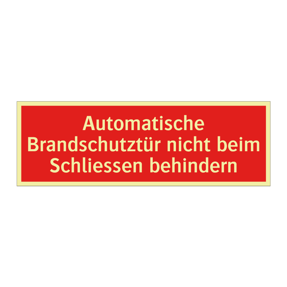 Automatische Brandschutztür nicht beim Schliessen behindern