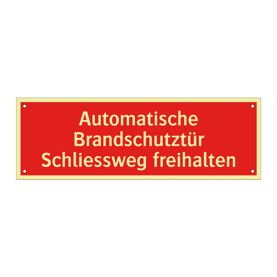 Automatische Brandschutztür Schliessweg freihalten