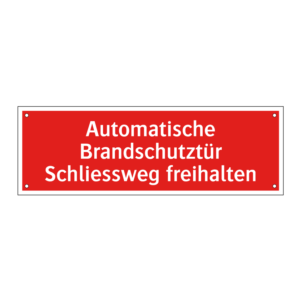 Automatische Brandschutztür Schliessweg freihalten