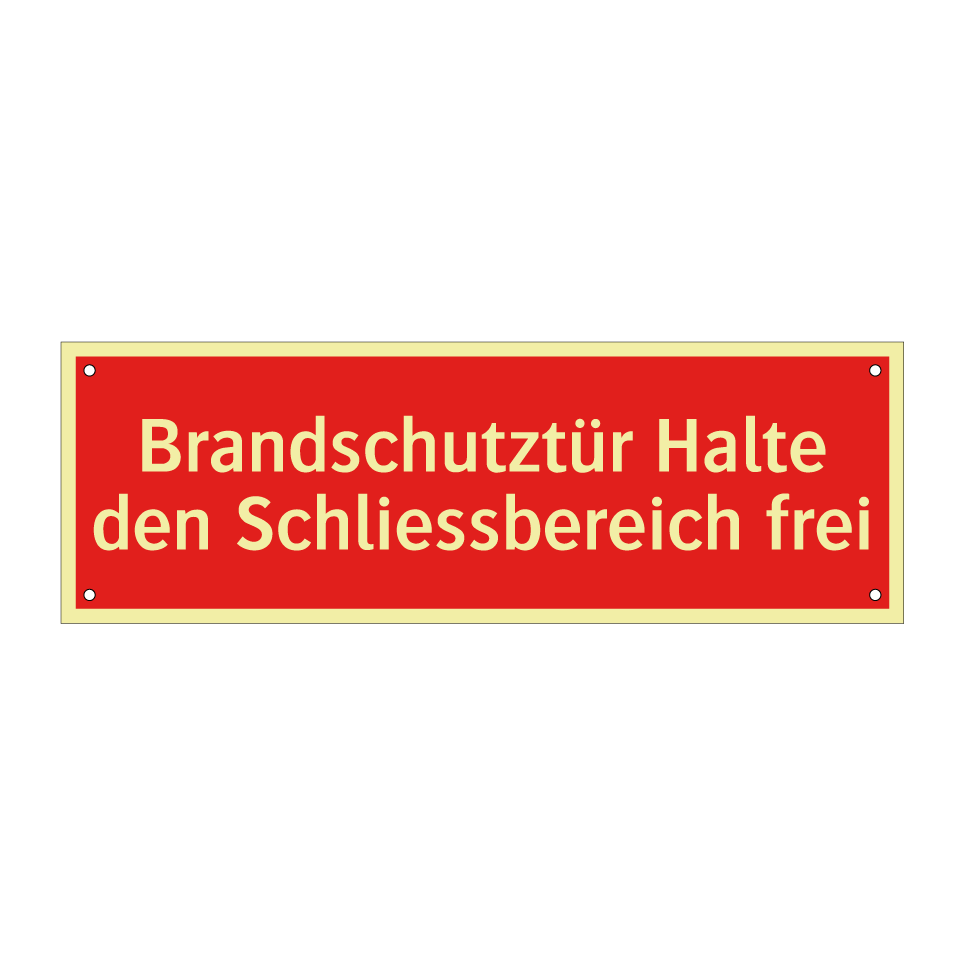 Brandschutztür Halte den Schliessbereich frei