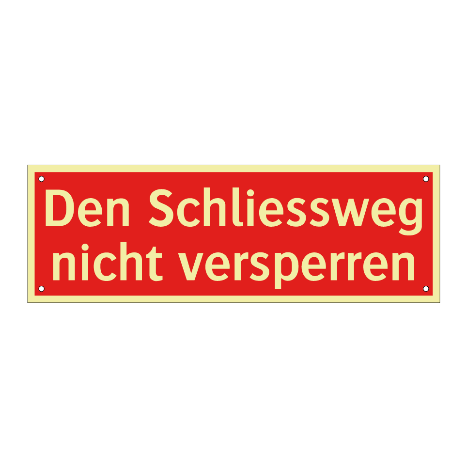 Den Schliessweg nicht versperren