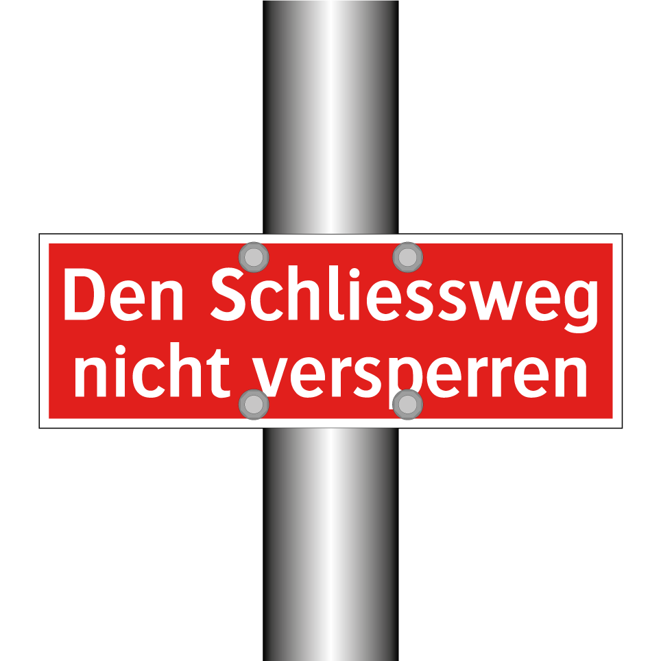 Den Schliessweg nicht versperren