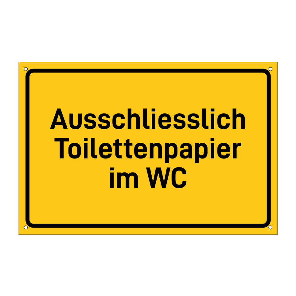 Ausschliesslich Toilettenpapier im WC