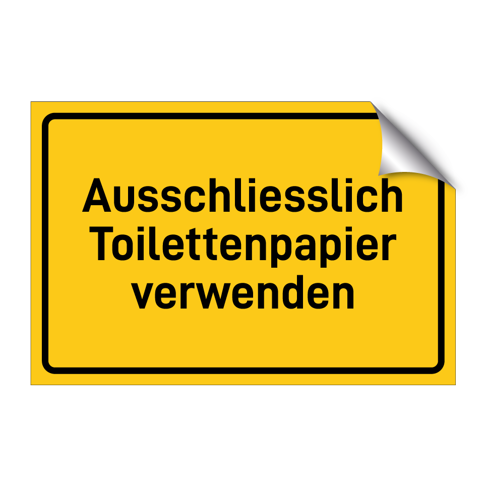 Ausschliesslich Toilettenpapier verwenden